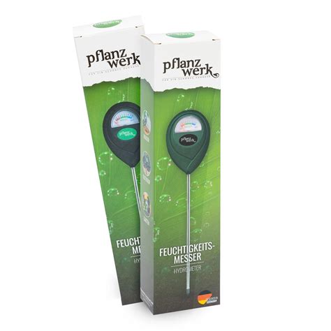 pflanzen wassermesser|Pflanzwerk® Feuchtigkeitsmesser 2er Set Grün .